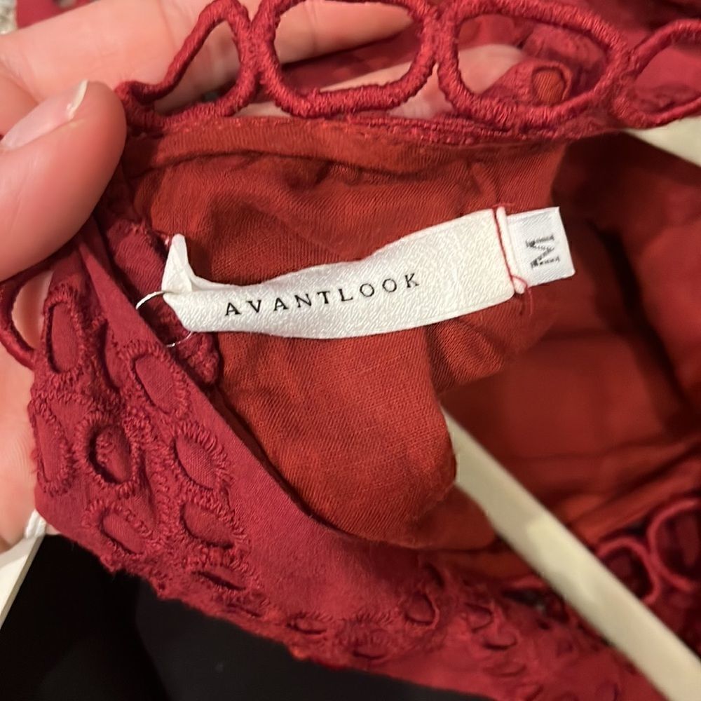 Avantlook Red Puff Sleeve Lace Dress - NWT! - Picture 8 of 9